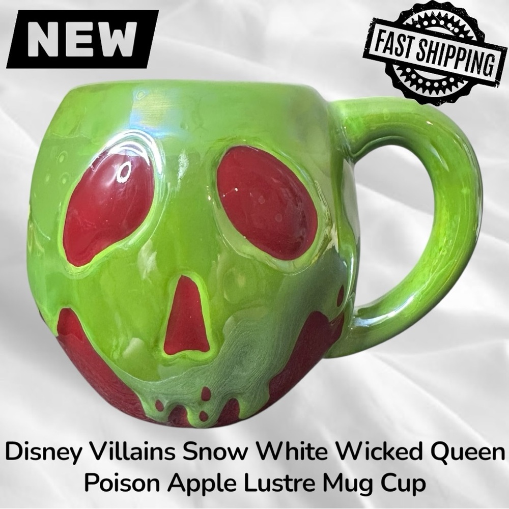 Disney Villains Snow White Wicked Queen Poison Apple Lustre Mug Cup NWOT